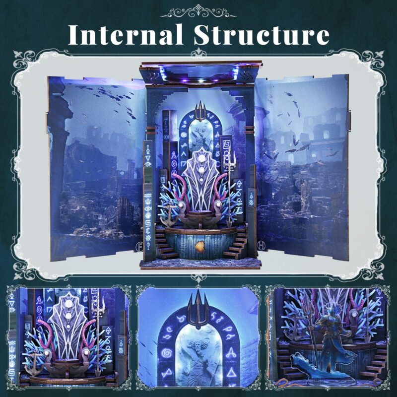 MiniCity Throne of Aqua DIY Book Nook Kit with LED