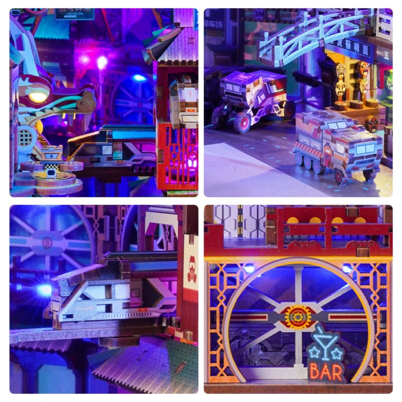 Tonecheer Cyber City DIY Book Nook Kit with LED