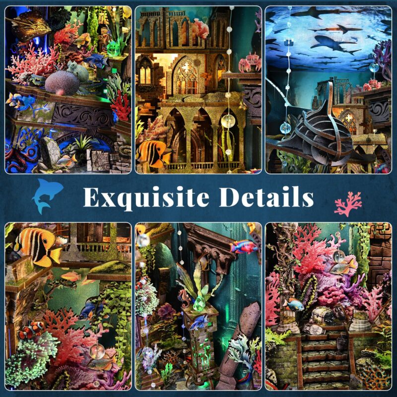 Fifijoy Lost City of Atlantis DIY Book Nook Kit with LED
