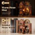 Isseve Pirate Castle DIY Book Nook Kit with LED