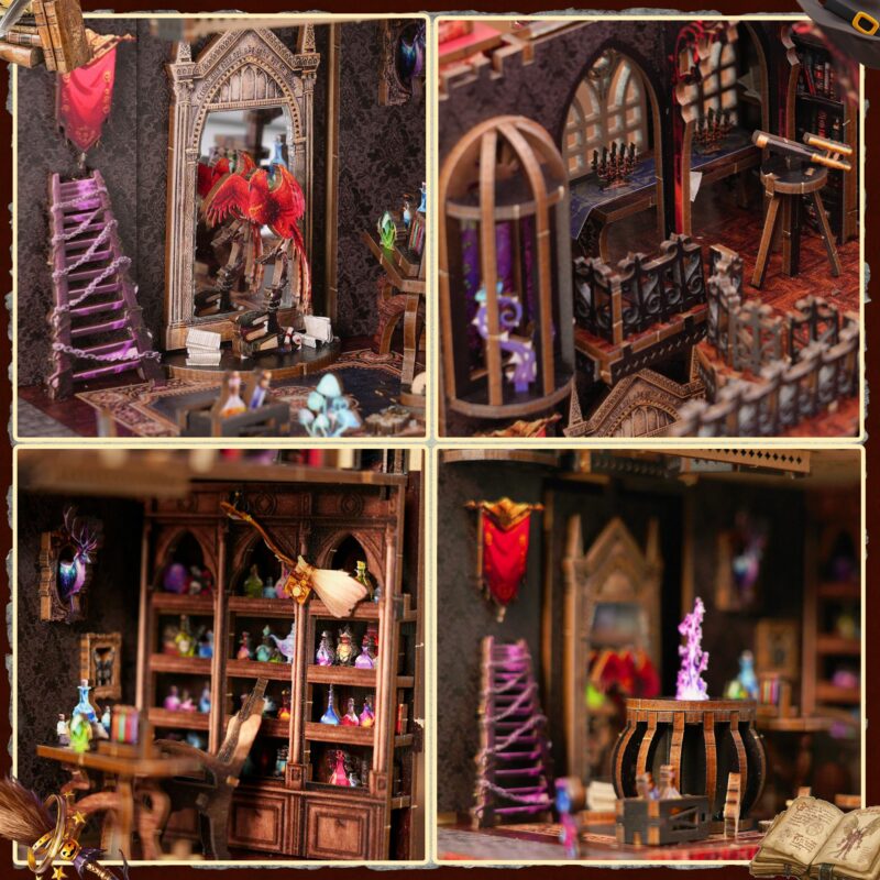 Gattlelic Arcane Spire Magic Castle DIY Book Nook Kit with LED