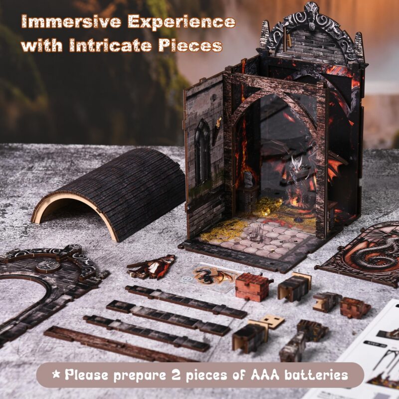 Soothee Dragon Castle DIY Book Nook Kit with LED