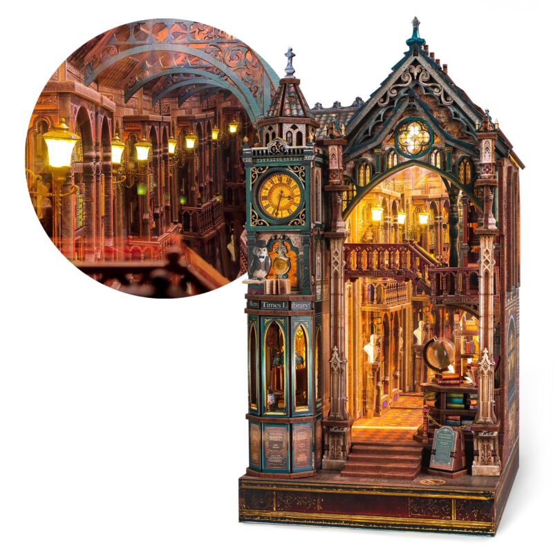 Funpola Magic Library DIY Book Nook Kit with LED