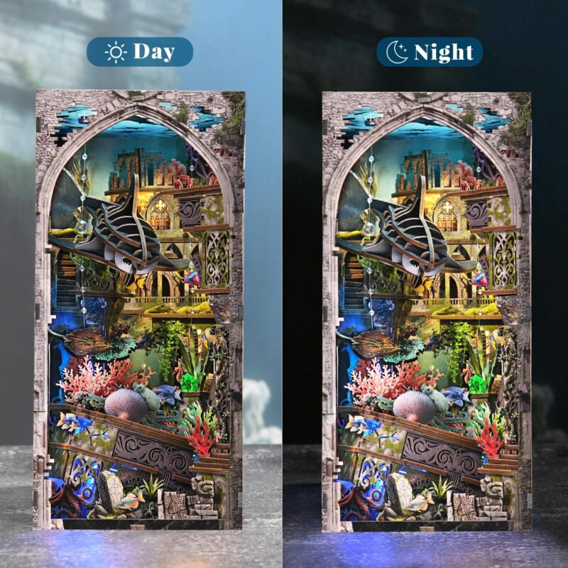 Fifijoy Lost City of Atlantis DIY Book Nook Kit with LED