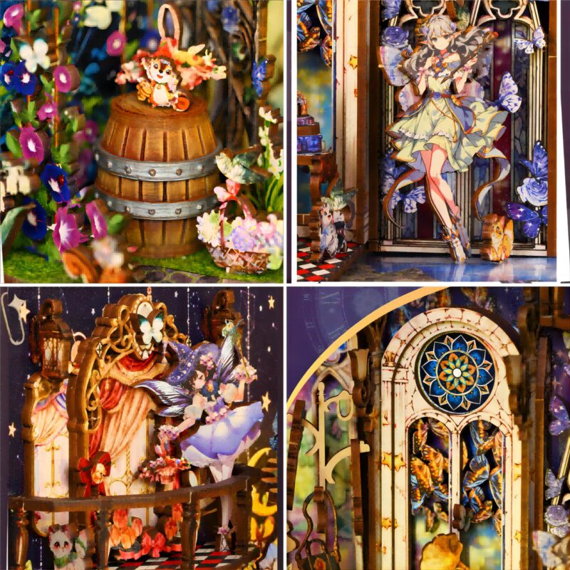Ozjay Fairy Tale Elves DIY Book Nook Kit with LED