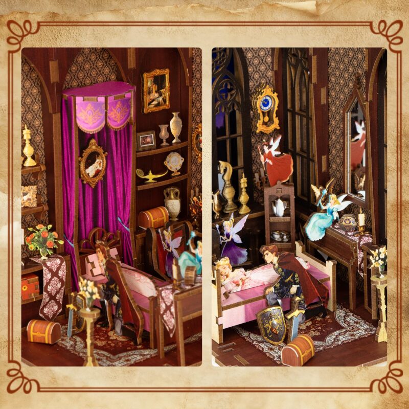 Roine Lxux Rose Princess DIY Book Nook Kit with LED