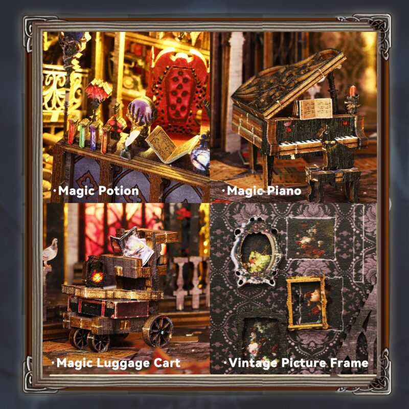 Flever William Castle DIY Book Nook Kit with LED
