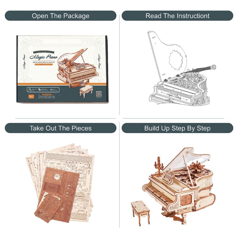 Rowood Magic Piano 3D Wooden Music Box Puzzle