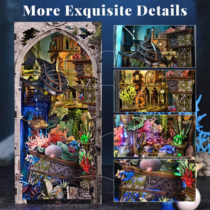 Fifijoy Lost City of Atlantis DIY Book Nook Kit with LED