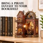 Isseve Pirate Castle DIY Book Nook Kit with LED